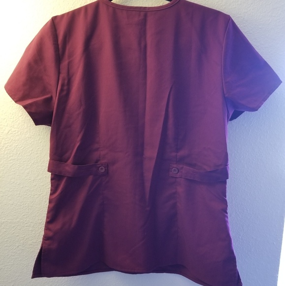 NWOT Grey's Anatomy 3 Pockets Mock Wrap Scrub Top - Picture 4 of 5